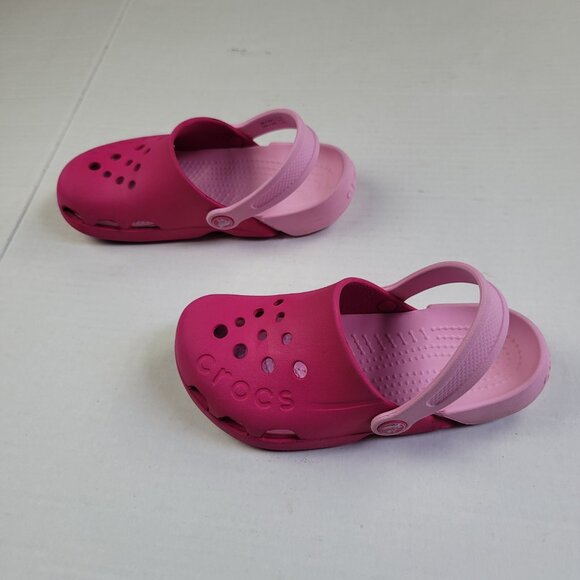 Crocs Electro Slingback Clogs Pink Size J1 Kids Lightweight Sandals - Picture 3 of 9